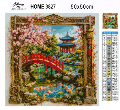 Sakura Pond Retreat - Time Limited Exclusive Diamond Painting Kit