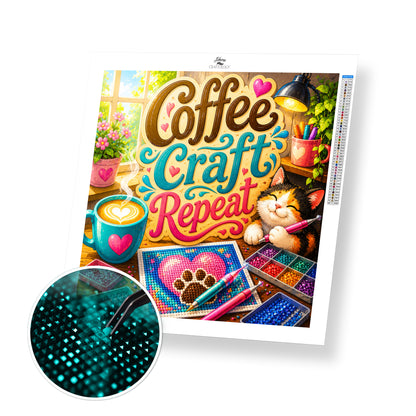 Coffee Craft Repeat - Time Limited Exclusive Diamond Painting Kit