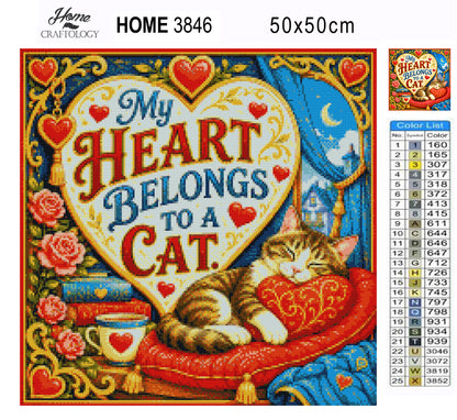 My Heart Belongs To A Cat - Time Limited Exclusive Diamond Painting Kit