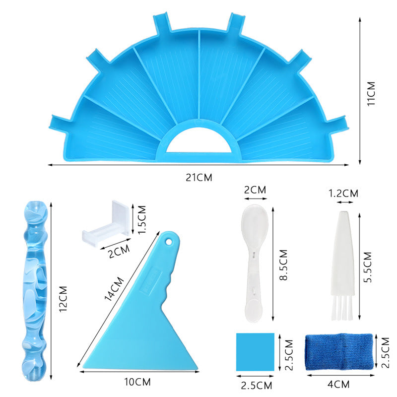 Semi-Circle Diamond Painting Tray with Pen Package