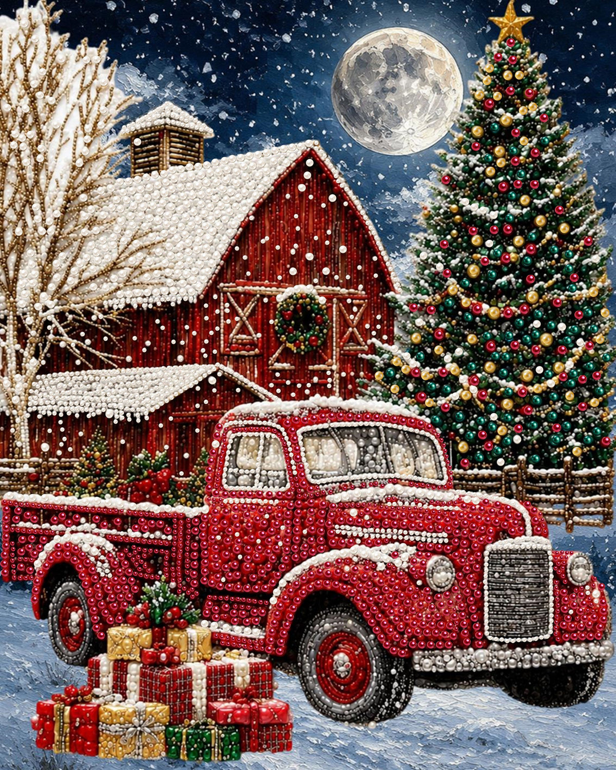 Red Christmas - Pearl Diamond Painting Kit