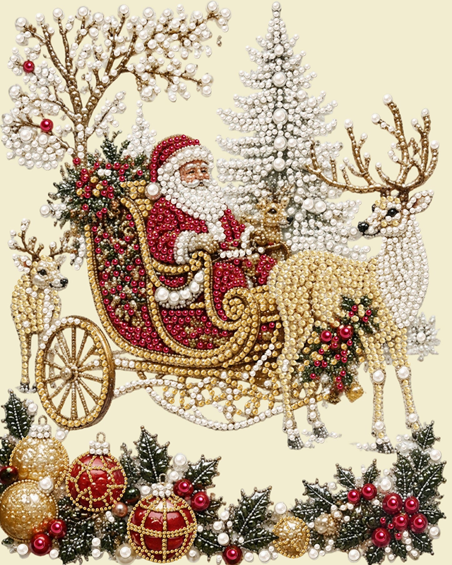 Santa's Sleigh - Pearl Diamond Painting Kit