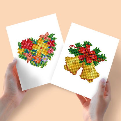 Set of 2 Wreath and Bell - Mini Diamond Painting Kits