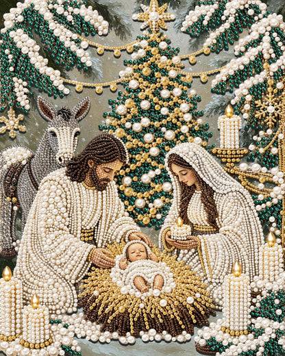 The First Christmas - Pearl Diamond Painting Kit