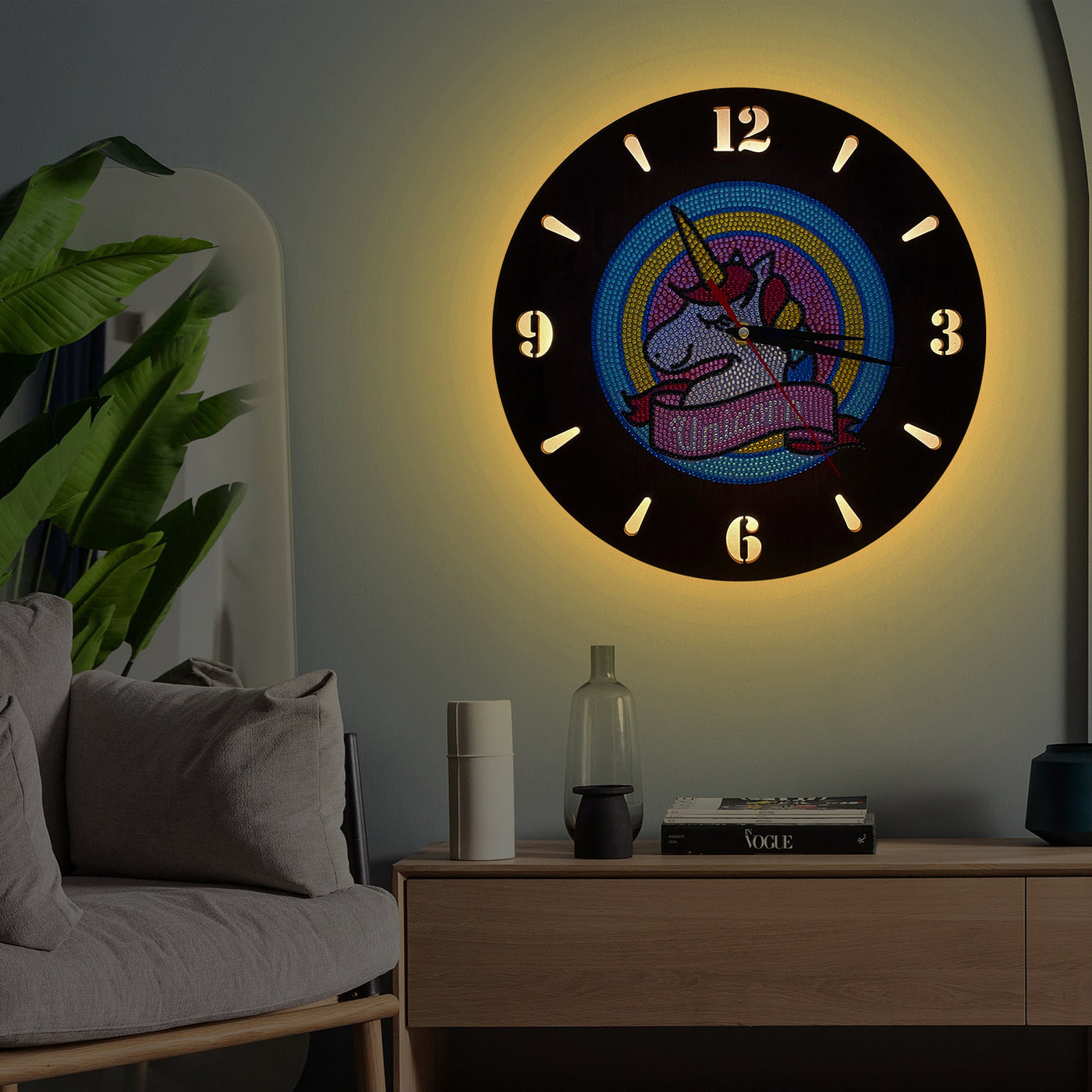 New! Unicorn - Diamond Painting Clock