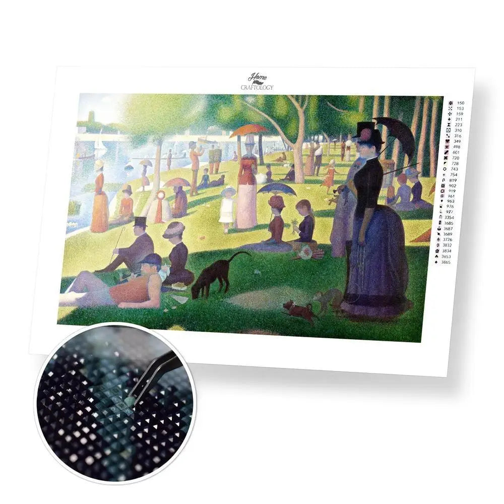 A Sunday Afternoon on the Island of La Grande Jatte - Premium Diamond Painting Kit - 45x30cm / 18x12’’ / Square (Most