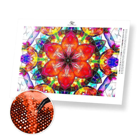 Abstract Stained Glass - Premium Diamond Painting Kit - 45x30cm / 18x12’’ / Square (Most Popular) - Diamond Painting Kit