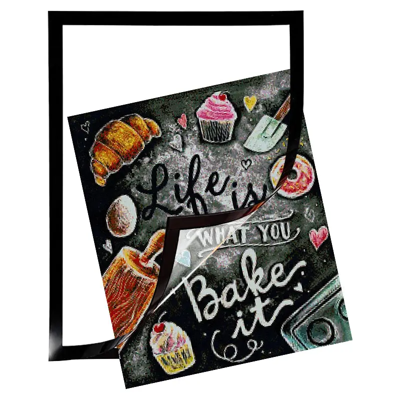 Adhesive Magnetic Frame - 30x30cm / 12x12’’ / Black - Diamond Painting Accessory