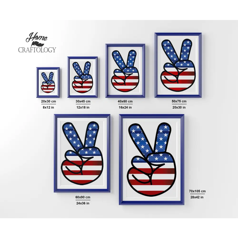 American Peace Sign - Premium Diamond Painting Kit - Diamond Painting Kit