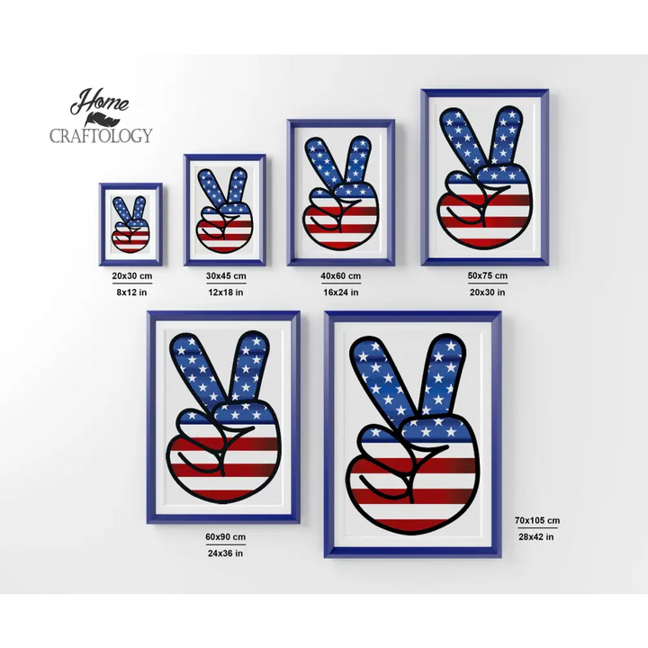 American Peace Sign - Premium Diamond Painting Kit - Diamond Painting Kit