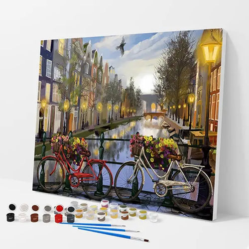 Amsterdam Canals Kit - Paint By Numbers - 30x40cm / 12x16’’ / No Frame - Paint By Numbers