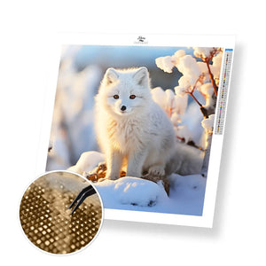 Arctic Fox - Exclusive Premium Diamond Painting Kit - 20x20cm / 8x8’’ / Square (Most Popular) - Diamond Painting Kit