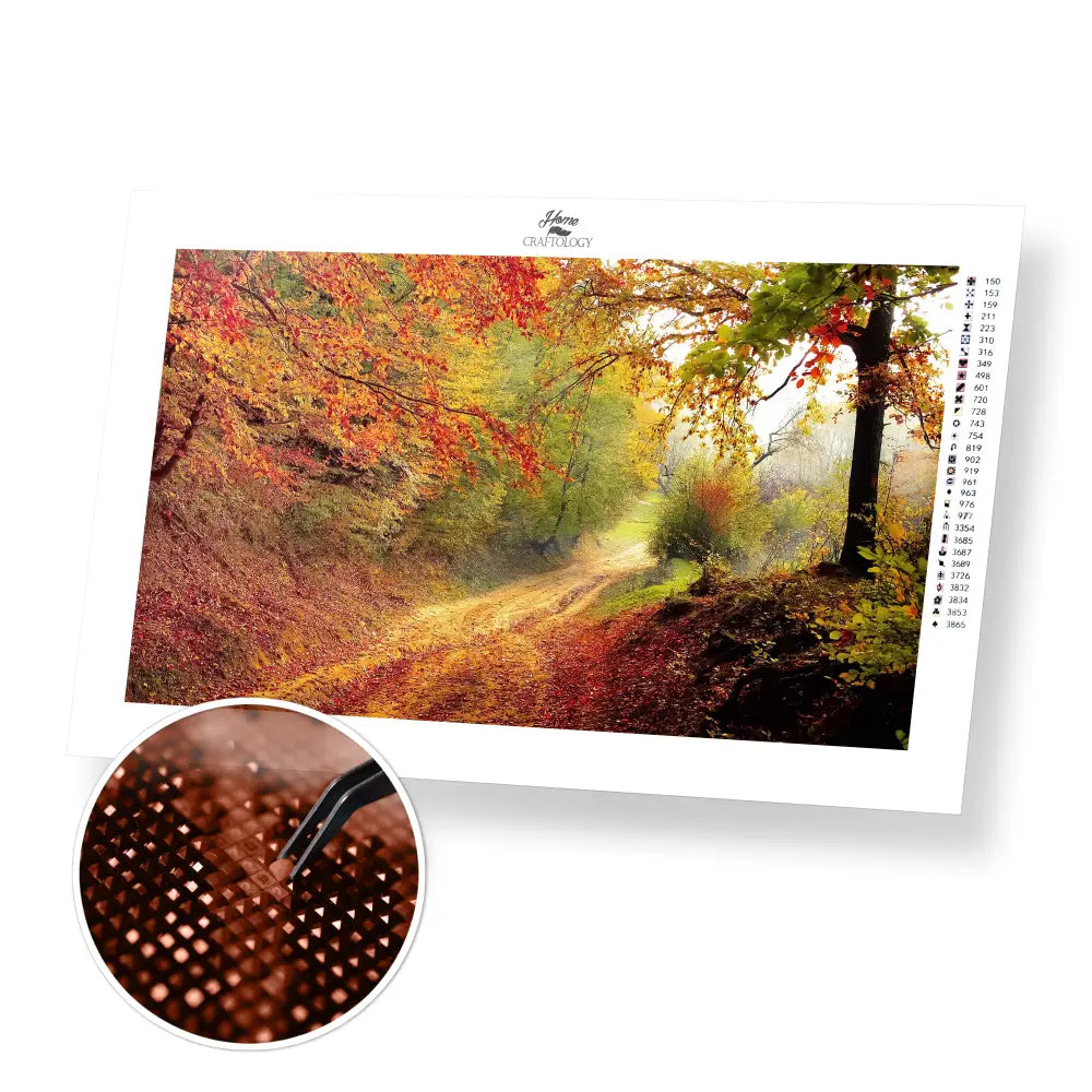 Autumn in the Forest - Premium Diamond Painting Kit - 50x30cm / 20x12’’ / Square (Most Popular) - Diamond Painting Kit