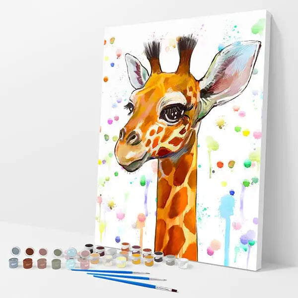 Baby Giraffe Kit - Paint By Numbers - 30x40cm / 12x26’’ / No Frame - Paint By Numbers
