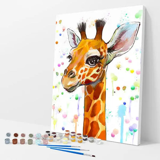 Baby Giraffe Kit - Paint By Numbers - 30x40cm / 12x26’’ / No Frame - Paint By Numbers