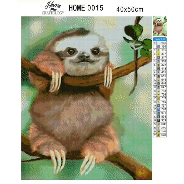 Baby Sloth - Diamond Painting Kit - Home Craftology