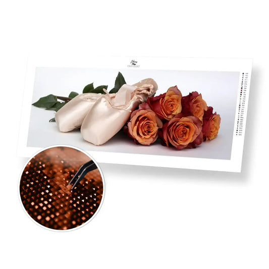 Ballet Shoes - Premium Diamond Painting Kit - 80x30cm / 31x12’’ / Square (Most Popular) - Diamond Painting Kit