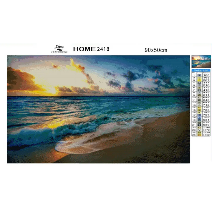 Beach and Sunset - Premium Diamond Painting Kit - Diamond Painting Kit