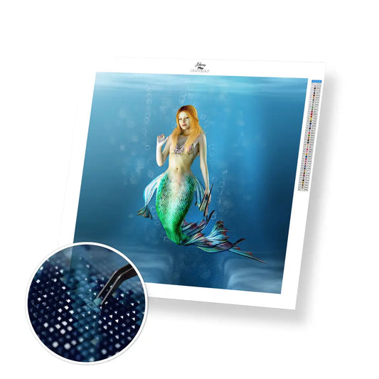 Beautiful Mermaid - Premium Diamond Painting Kit - 30x30cm / 12x12’’ / Square (Most Popular) - Diamond Painting Kit