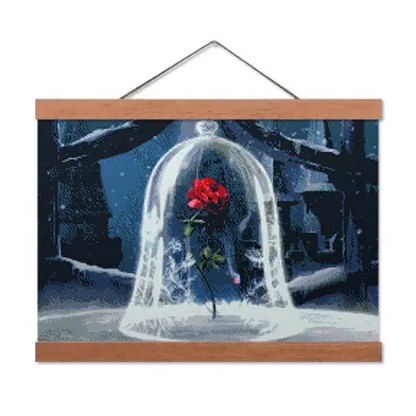 Beauty and The Beast Glass Rose - Exclusive Premium Diamond Painting Kit - Diamond Painting Kit