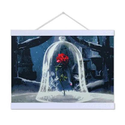 Beauty and The Beast Glass Rose - Exclusive Premium Diamond Painting Kit - Diamond Painting Kit