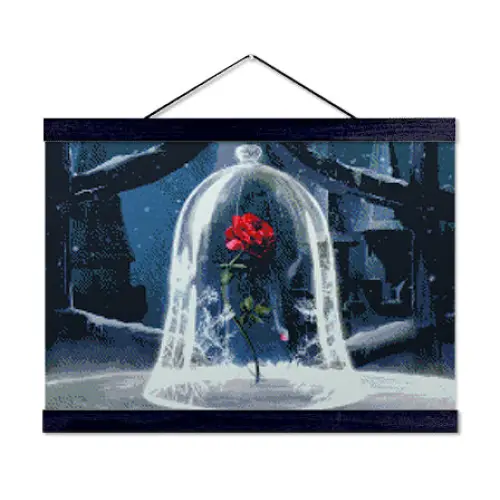 Beauty and The Beast Glass Rose - Exclusive Premium Diamond Painting Kit - Diamond Painting Kit