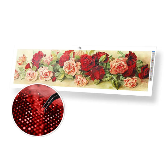 Bed of Roses - Premium Diamond Painting Kit - 75x20cm / 30x8’’ / Square (Most Popular) - Diamond Painting Kit