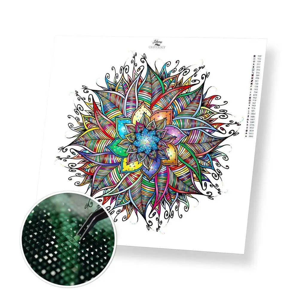 Best Selling Mandala Diamond Painting Kits - Colorful Flower Mandala - 50x50cm / 20x20’’ (Recommended) Square