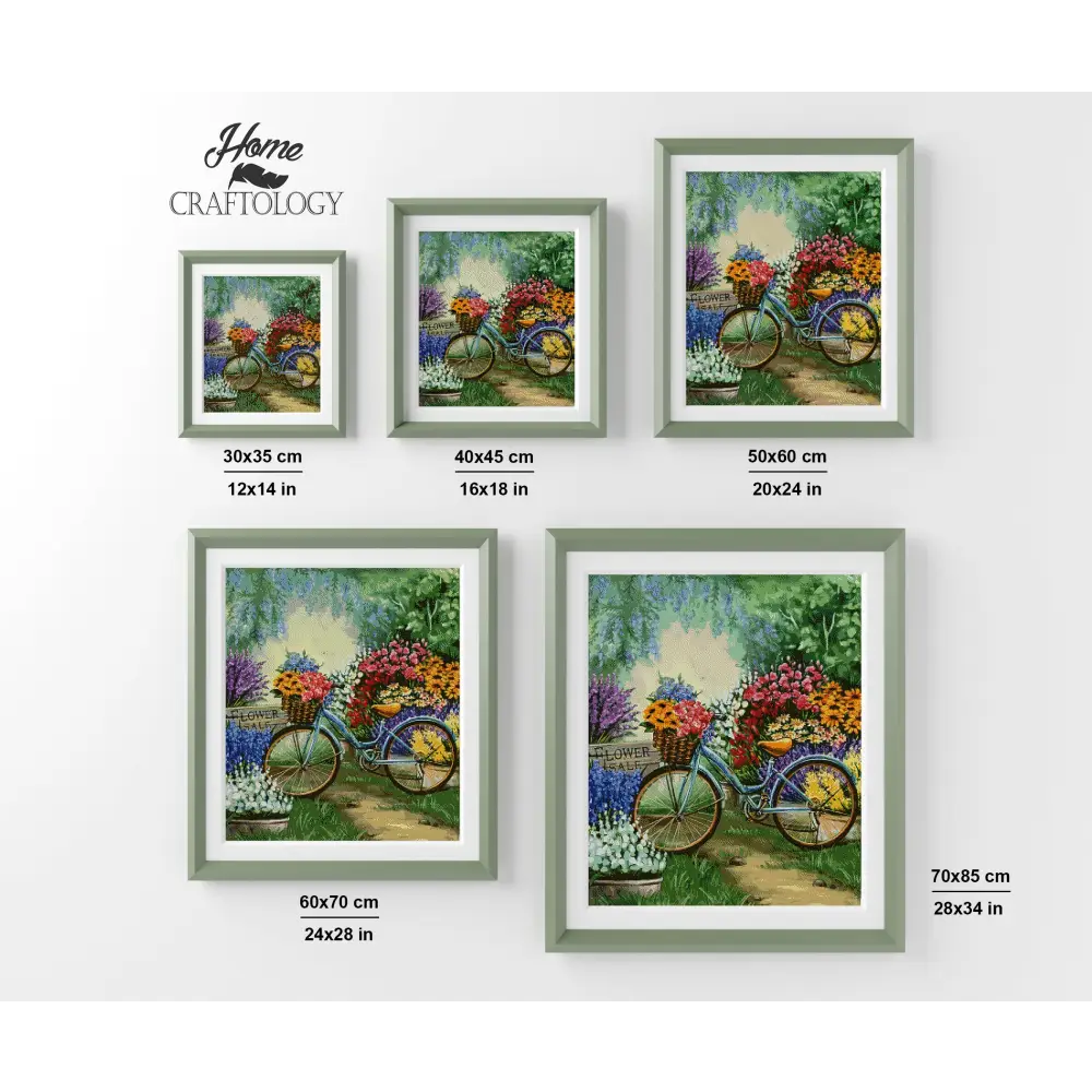 Bicycle and Flowers - Exclusive Premium Diamond Painting Kit - Diamond Painting Kit