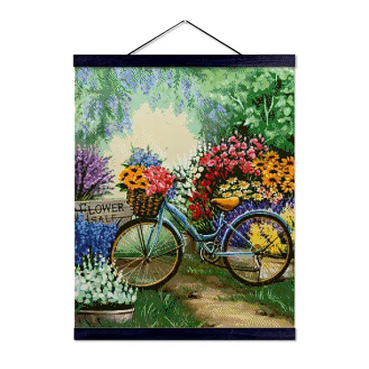Bicycle and Flowers - Exclusive Premium Diamond Painting Kit - Diamond Painting Kit
