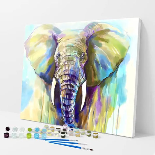 Big-Eared Elephant Kit - Paint By Numbers - 30x40cm / 12x16’’ / No Frame - Paint By Numbers