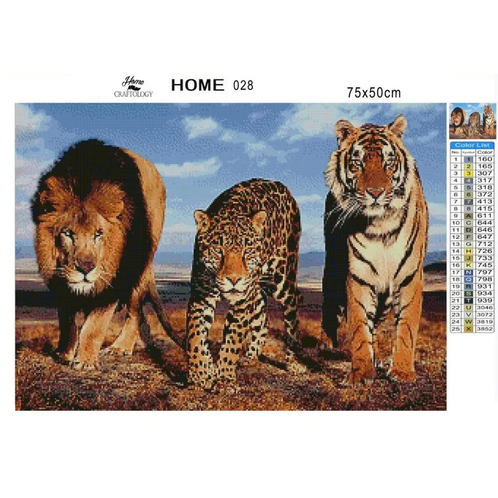 Big Fierce Cats - Diamond Painting Kit - Home Craftology
