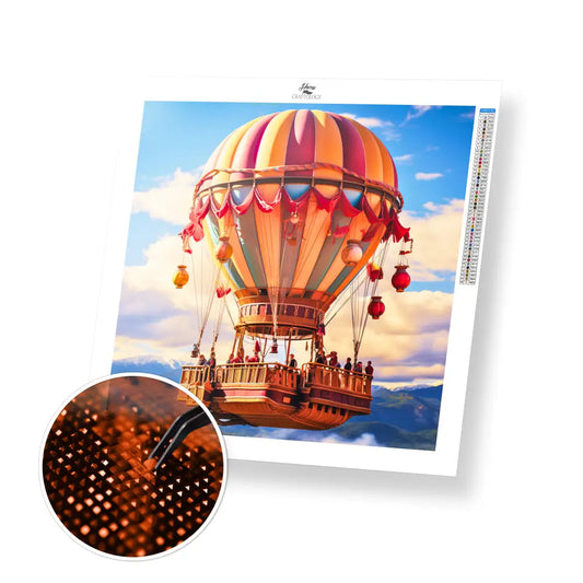 Big Hot Air Balloon - Exclusive Premium Diamond Painting Kit - 20x20cm / 8x8’’ / Square (Most Popular) - Diamond