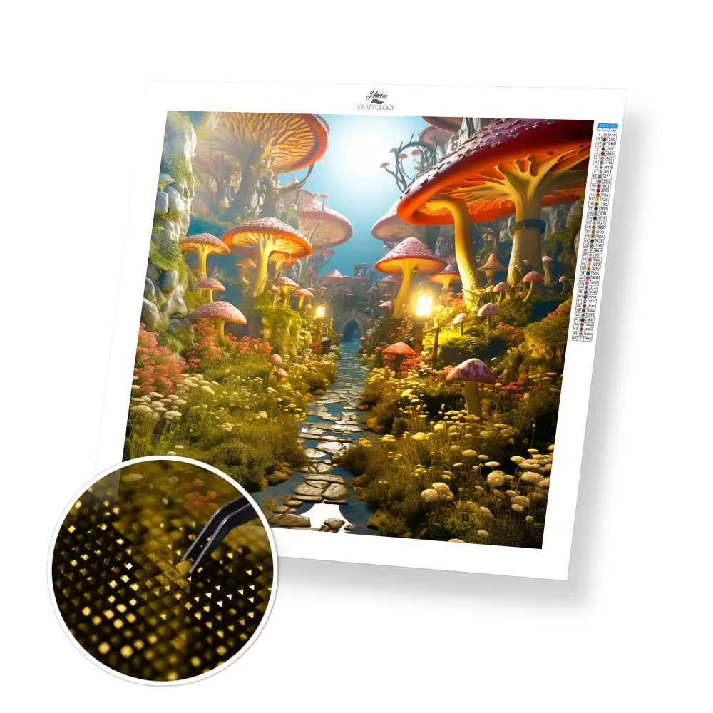 Big Mushrooms - Exclusive Premium Diamond Painting Kit - 30x30cm / 12x12’’ / Square (Most Popular) - Diamond Painting