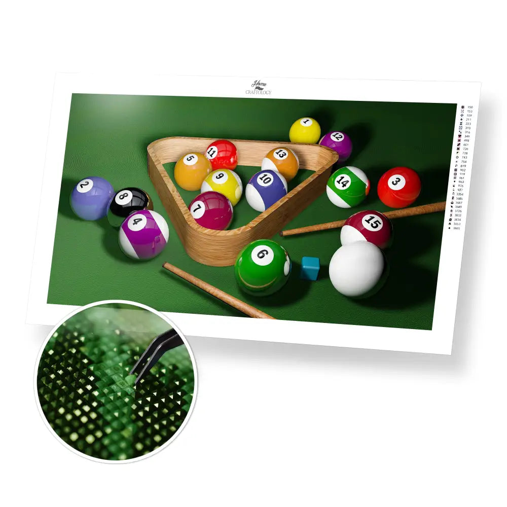 Billiards - Premium Diamond Painting Kit - 55x30cm / 22x12’’ / Square (Most Popular) - Diamond Painting Kit