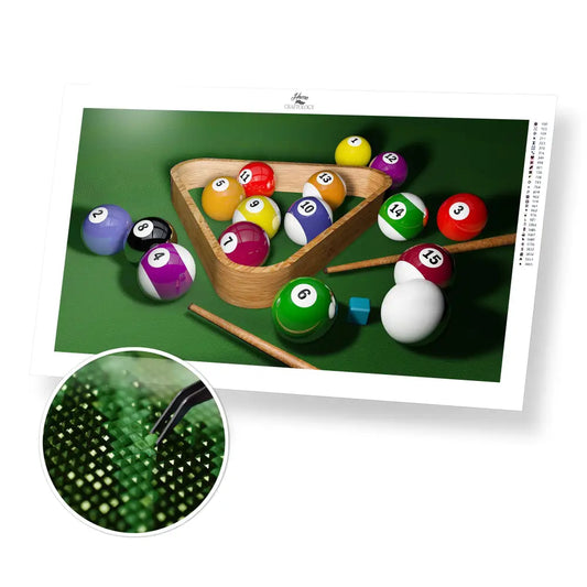 Billiards - Premium Diamond Painting Kit - 55x30cm / 22x12’’ / Square (Most Popular) - Diamond Painting Kit