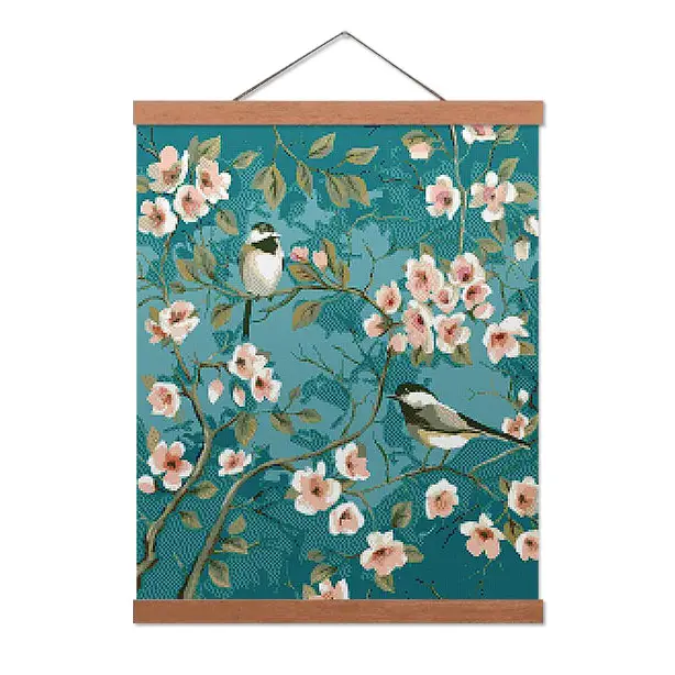 Birds and Blossoms - Exclusive Premium Diamond Painting Kit - Diamond Painting Kit