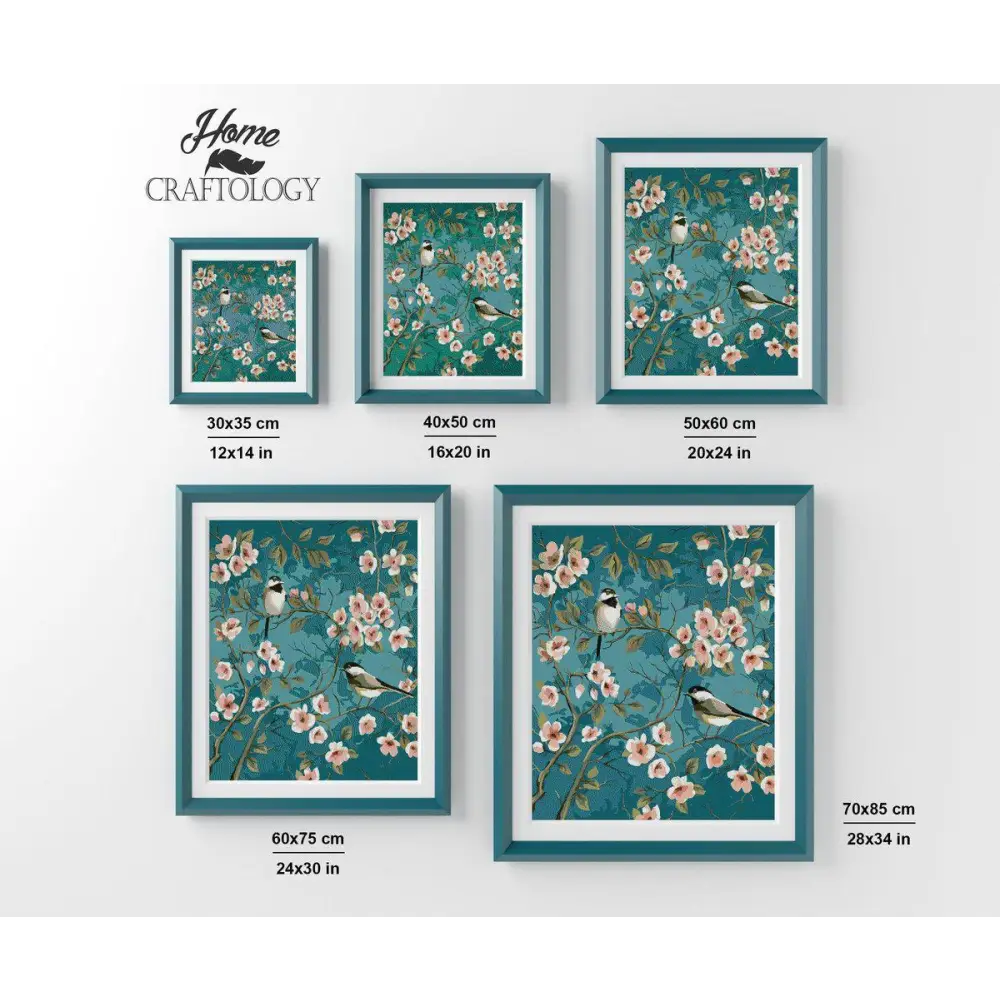 Birds and Blossoms - Exclusive Premium Diamond Painting Kit - Diamond Painting Kit