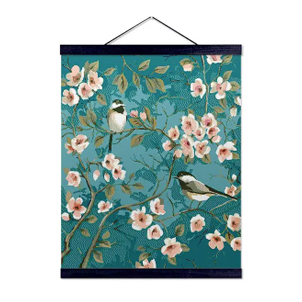 Birds and Blossoms - Exclusive Premium Diamond Painting Kit - Diamond Painting Kit