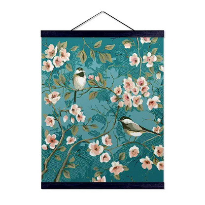 Birds and Blossoms - Exclusive Premium Diamond Painting Kit - Diamond Painting Kit