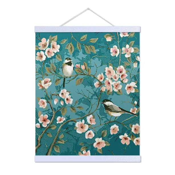 Birds and Blossoms - Exclusive Premium Diamond Painting Kit - Diamond Painting Kit