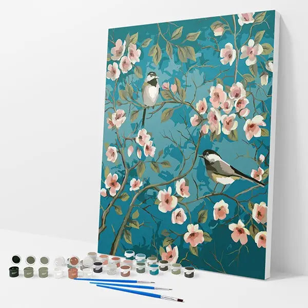 Birds and Blossoms Kit - Paint By Numbers - 30x40cm / 12x16’’ / No Frame - Paint By Numbers