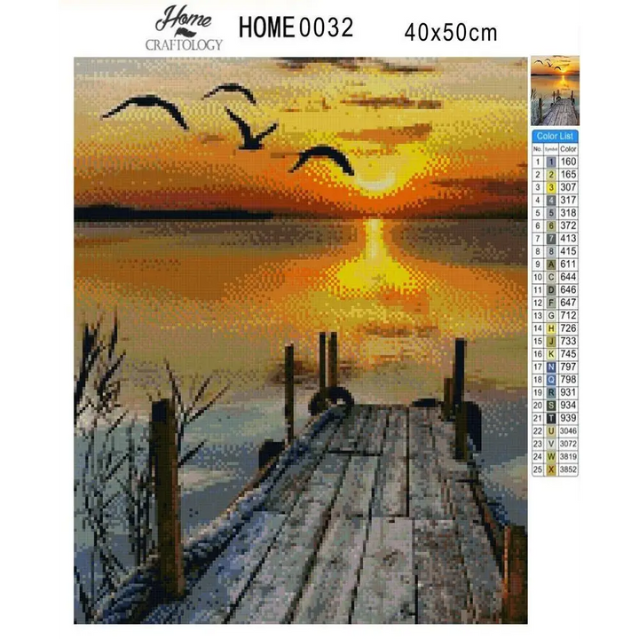 Birds and Sunset - Diamond Painting Kit - Home Craftology
