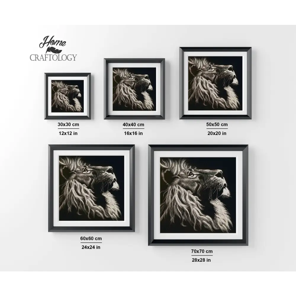 Black and White Lion - Premium Diamond Painting Kit - Diamond Painting Kit