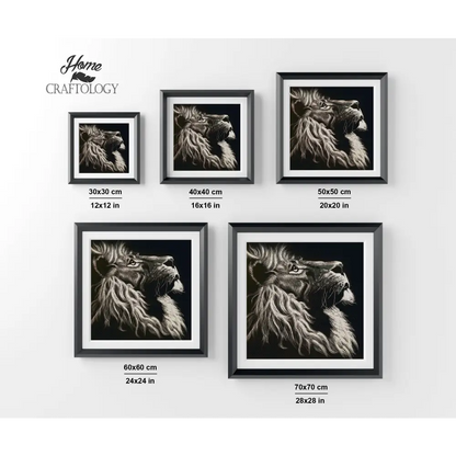 Black and White Lion - Premium Diamond Painting Kit - Diamond Painting Kit