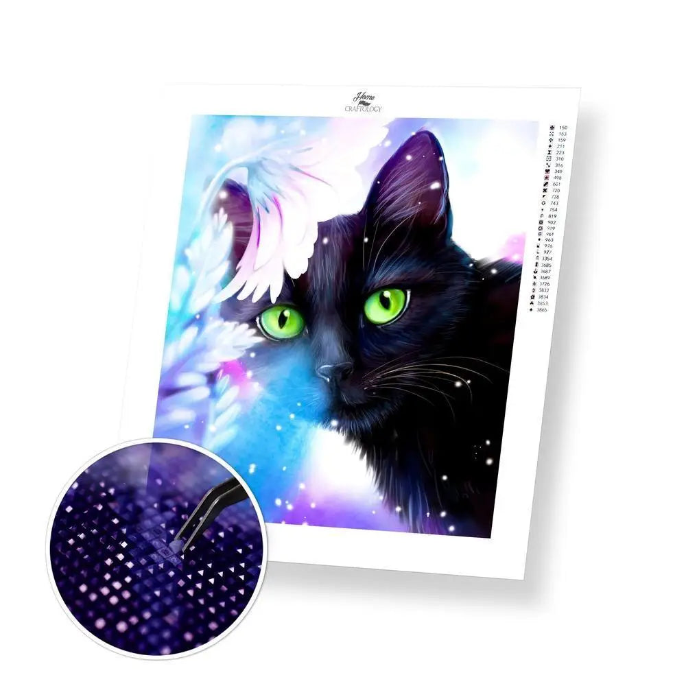 Black Cat - Exclusive Premium Diamond Painting Kit - 20x25cm / 8x10’’ / Square (Most Popular) - Diamond Painting Kit