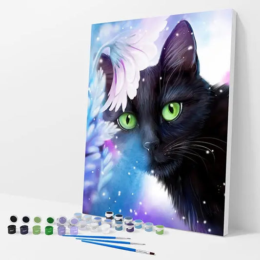 Black Cat Kit - Paint By Numbers - 30x40cm / 12x16’’ / No Frame - Paint By Numbers