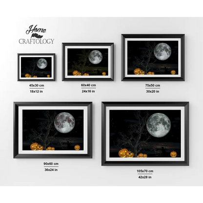 Black Cat on a Full Moon - Premium Diamond Painting Kit - Diamond Painting Kit