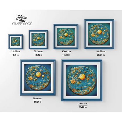 Blue and Gold Christmas - Exclusive Premium Diamond Painting Kit - Diamond Painting Kit