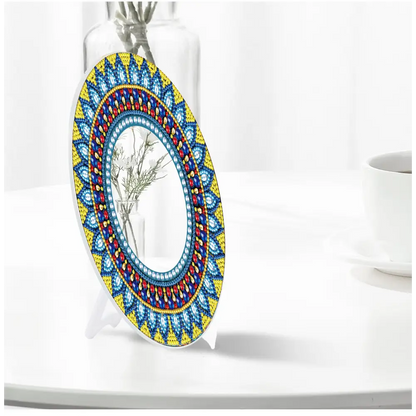 Blue and Yellow Sun - Diamond Painting Mirror - Mirror